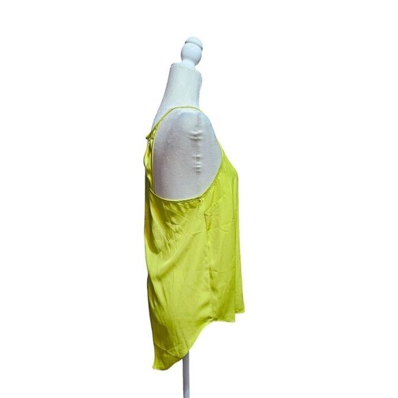 asos lime green tank spaghetti strap top flowy open back blouse size 8 - Picture 5 of 6